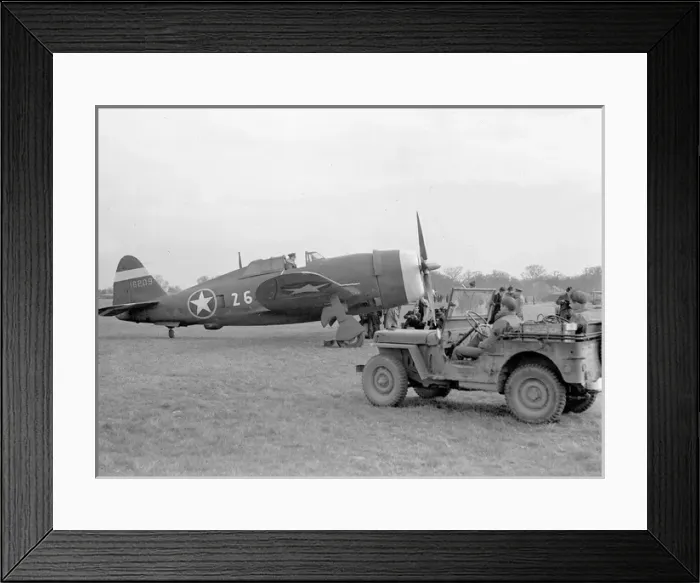 Framed Print : Republic P-47C Thunderbolt (side view, on the ground) Framed Print : Republic P-47C Thunderbolt (side view, on the ground)