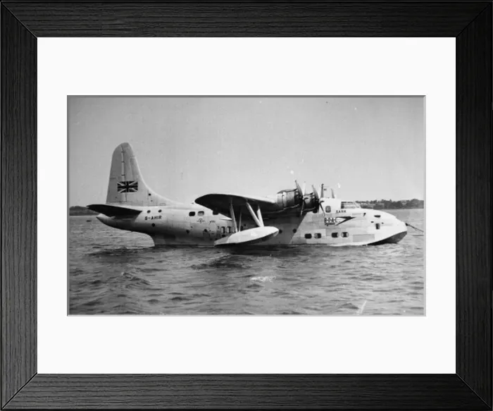 Framed Print : Short Solent 2 at mooring Framed Print : Short Solent 2 at mooring
