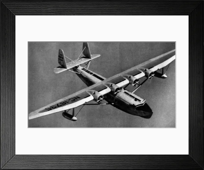 Framed Print : Sikorsky S-42 (forward view) aloft above Framed Print : Sikorsky S-42 (forward view) aloft above