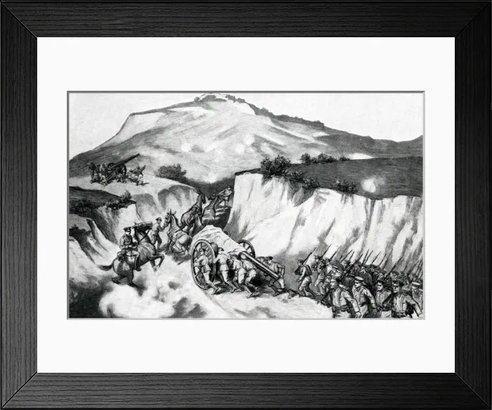 Framed Print : WW1 - Battle of Sari Bair - Heavy artillery advancement Framed Print : WW1 - Battle of Sari Bair - Heavy artillery advancement