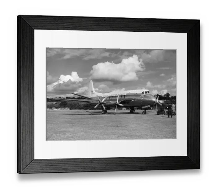 Framed Print : Vickers 700 Viscount (forward view, on the ground) of B Framed Print : Vickers 700 Viscount (forward view, on the ground) of B