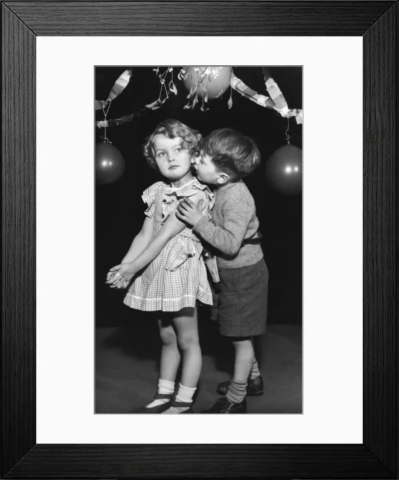 Framed Print : Two toddlers under the mistletoe Framed Print : Two toddlers under the mistletoe