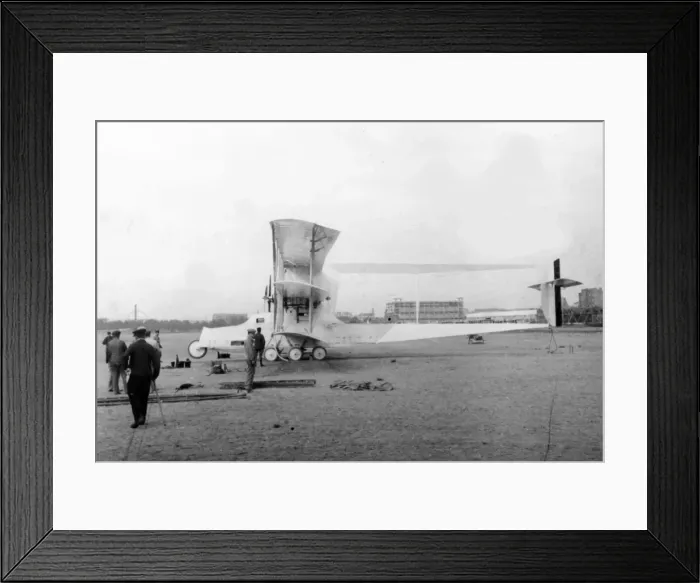 Framed Print : Voisin Triplane Bomber Seen with a modified nose having Framed Print : Voisin Triplane Bomber Seen with a modified nose having
