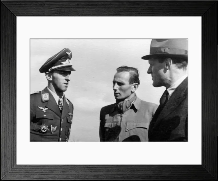 Framed Print : Wendel, Fritz, test pilot with Graf (left) and Nett Framed Print : Wendel, Fritz, test pilot with Graf (left) and Nett