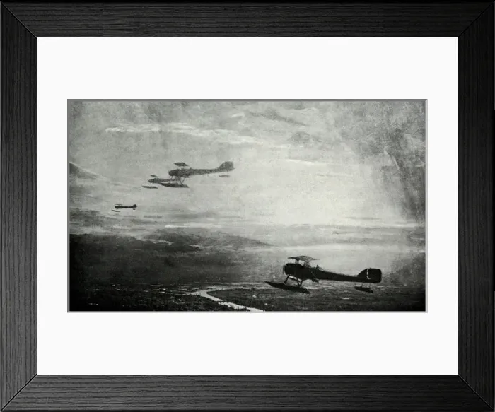 Framed Print : WW1 - British seaplane squadron on patrol Framed Print : WW1 - British seaplane squadron on patrol