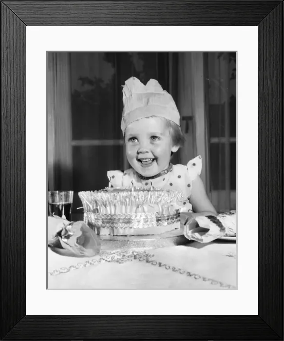 Framed Print : Little girl with Christmas cake Framed Print : Little girl with Christmas cake