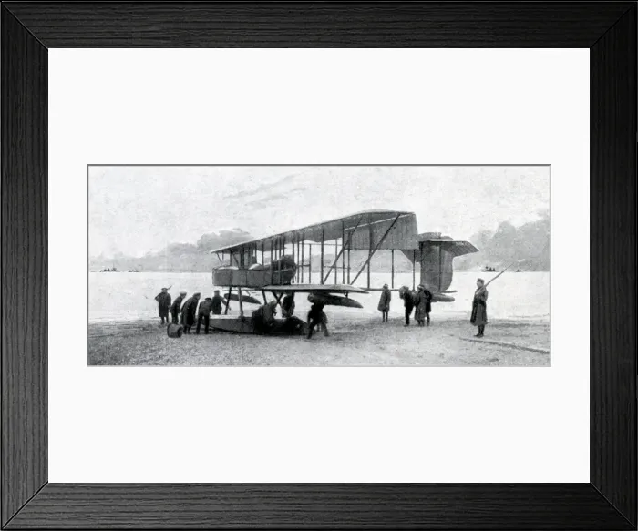 Framed Print : WW1 - Aviation in the Navy - Churchill checks on air power Framed Print : WW1 - Aviation in the Navy - Churchill checks on air power