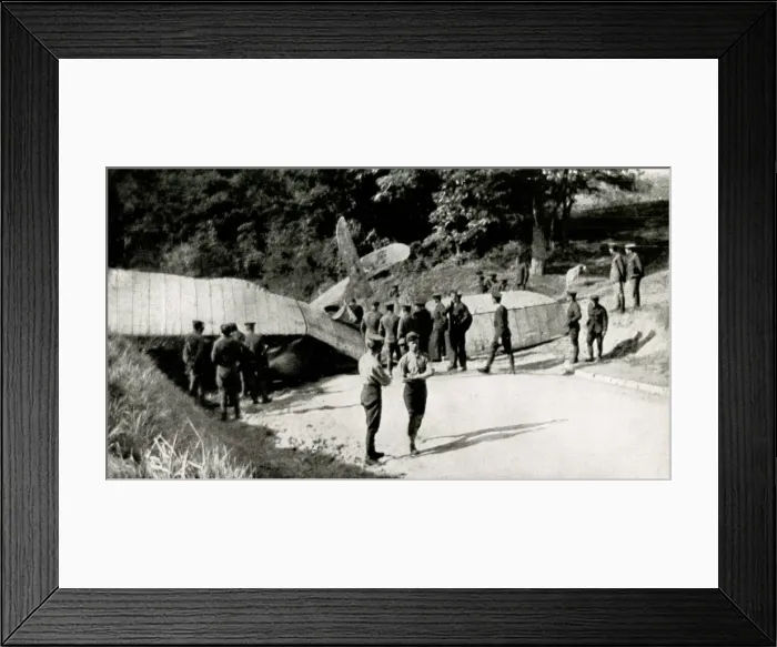 Framed Print : WW1 - Crashed British Aircraft Framed Print : WW1 - Crashed British Aircraft