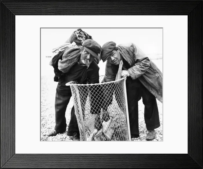 Framed Print : Two beachcombers, Hove and Brighton seafront Framed Print : Two beachcombers, Hove and Brighton seafront