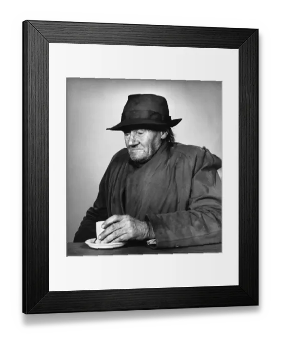 Framed Print : Old man with cup of tea, Balham, SW London Framed Print : Old man with cup of tea, Balham, SW London