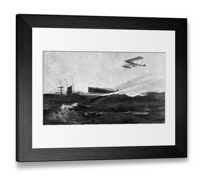 Framed Print : WW1 - British seaplane in action, Cuxhaven, Germany, 1915 Framed Print : WW1 - British seaplane in action, Cuxhaven, Germany, 1915