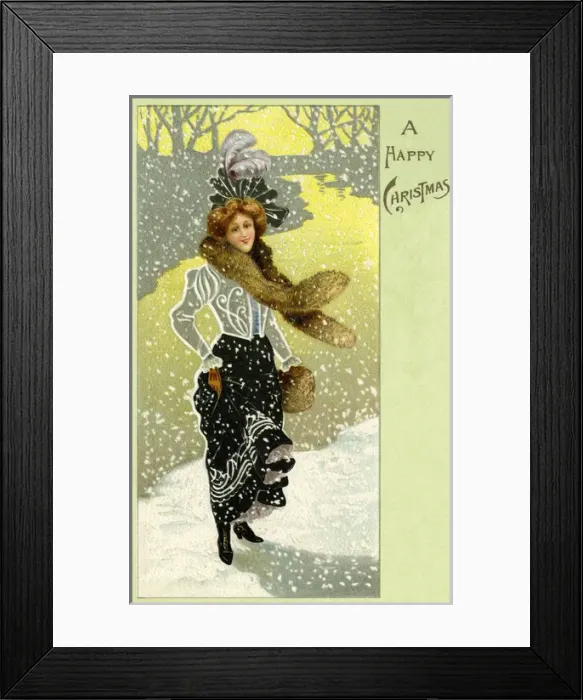 Framed Print : Elegant woman in the snow Framed Print : Elegant woman in the snow