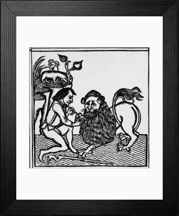 Framed Print : The lion & the shepherd Framed Print : The lion & the shepherd