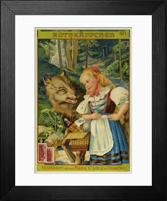 Framed Print : Red Riding Hood & the wolf Framed Print : Red Riding Hood & the wolf