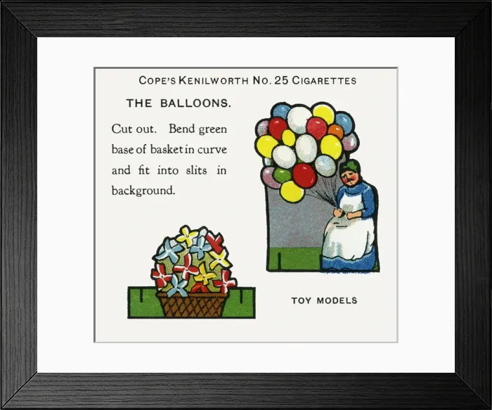 Framed Print : Ballooons. Copes Toy Models (The Country Fair) cigarette cards Framed Print : Ballooons. Copes Toy Models (The Country Fair) cigarette cards