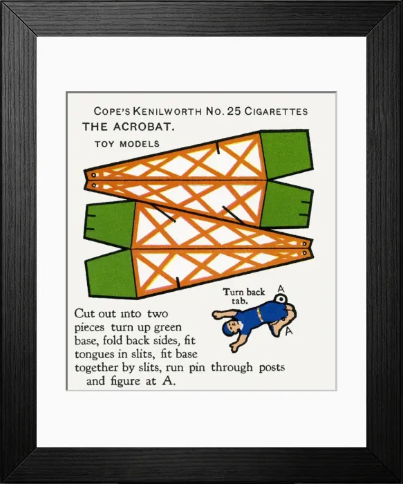 Framed Print : Acrobat. Copes Toy Models (The Country Fair) cigarette cards Framed Print : Acrobat. Copes Toy Models (The Country Fair) cigarette cards