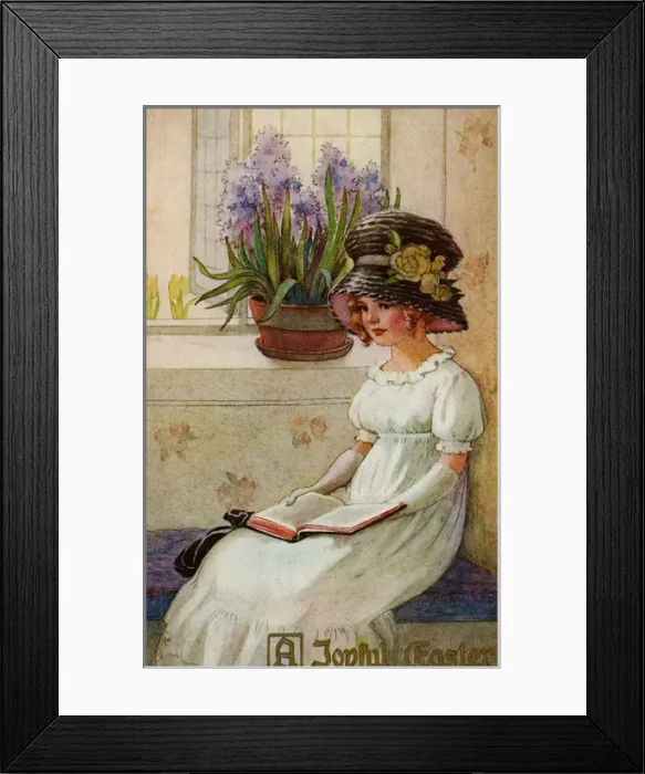 Framed Print : Young girl with a book Framed Print : Young girl with a book