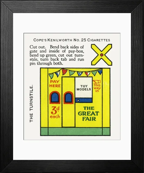 Framed Print : Turnstile. Copes Toy Models (The Country Fair) cigarette cards Framed Print : Turnstile. Copes Toy Models (The Country Fair) cigarette cards