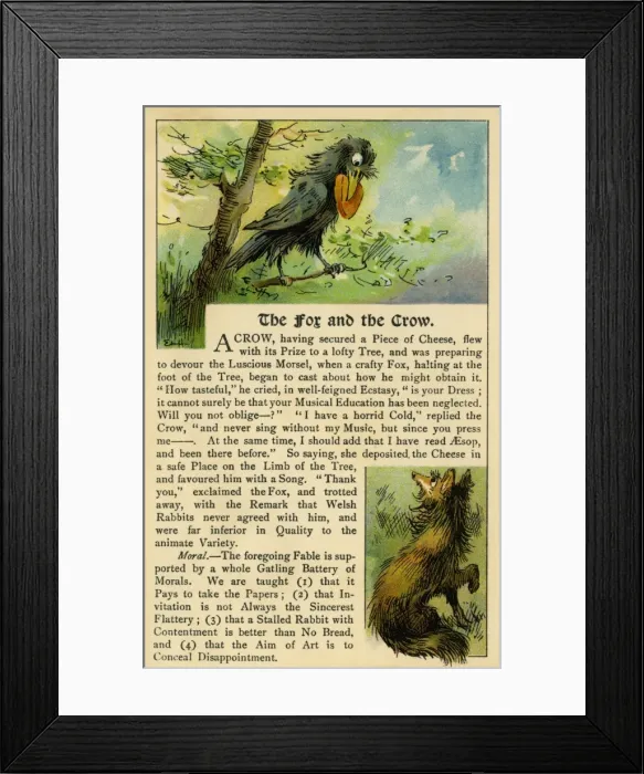 Framed Print : The fox & the crow Framed Print : The fox & the crow