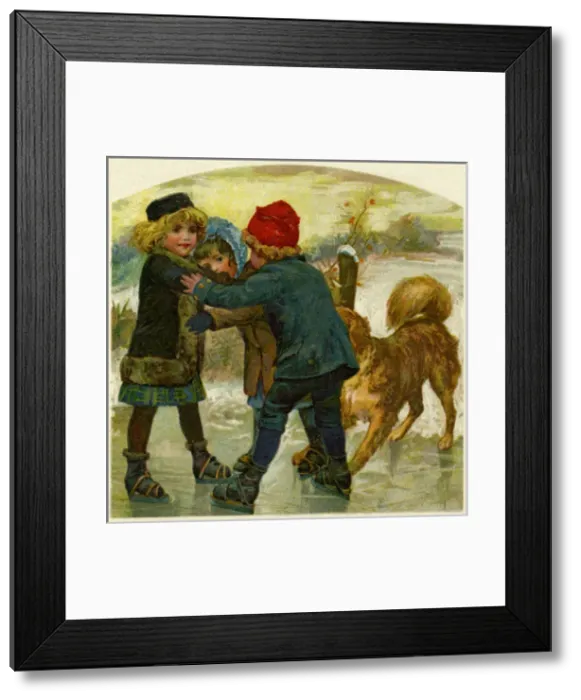 Framed Print : Children ice skating Framed Print : Children ice skating