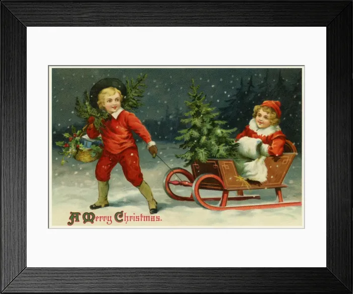 Framed Print : Children celebrating Xmas Framed Print : Children celebrating Xmas