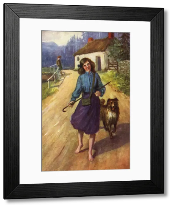 Framed Print : Highland telegraph girl