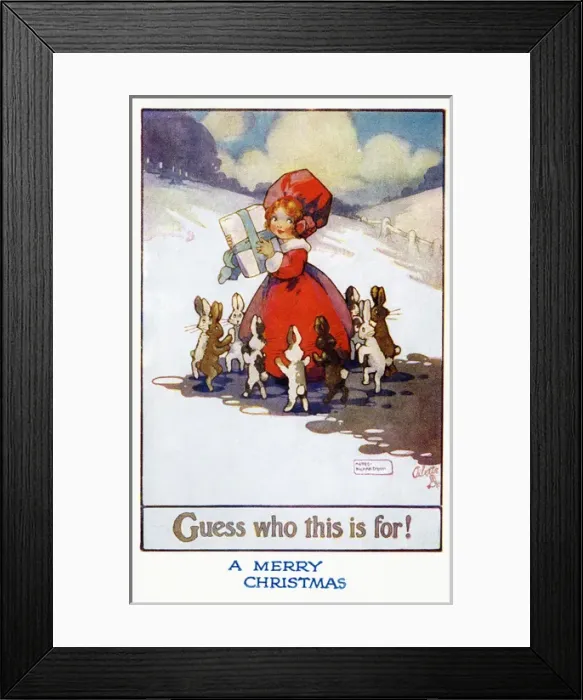 Framed Print : Girl with an Xmas parcel Framed Print : Girl with an Xmas parcel