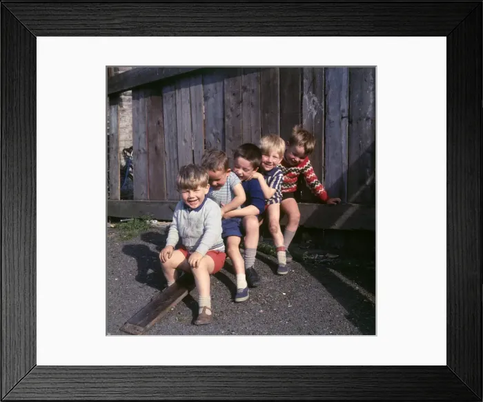 Framed Print : Five boys on a Balham street, SW London Framed Print : Five boys on a Balham street, SW London