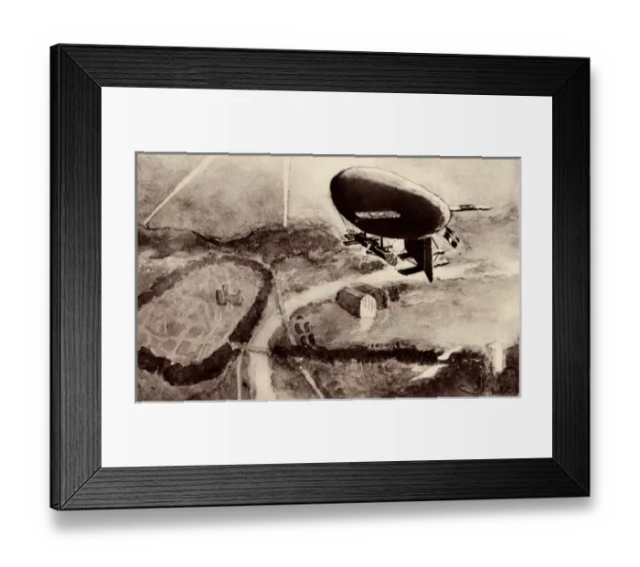 Framed Print : WW1 - French airship returning from action Framed Print : WW1 - French airship returning from action