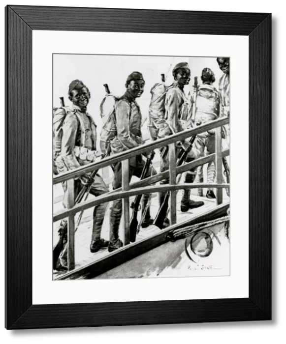 Framed Print : WW1 - African-American G. I.s embark for France Framed Print : WW1 - African-American G. I.s embark for France