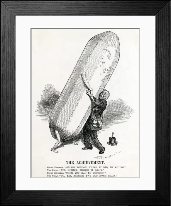 Framed Print : WW1 - Successful Zeppelin raid Framed Print : WW1 - Successful Zeppelin raid