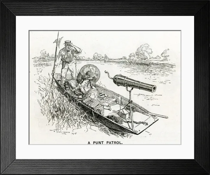 Framed Print : WW1 - A Punt Patrol Framed Print : WW1 - A Punt Patrol