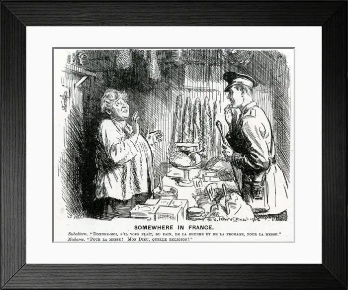 Framed Print : WW1 - British Subaltern buys supplies Framed Print : WW1 - British Subaltern buys supplies
