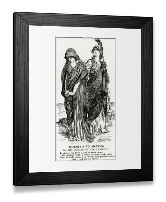 Framed Print : WW1 - Punch comments on Lusitania sinking Framed Print : WW1 - Punch comments on Lusitania sinking