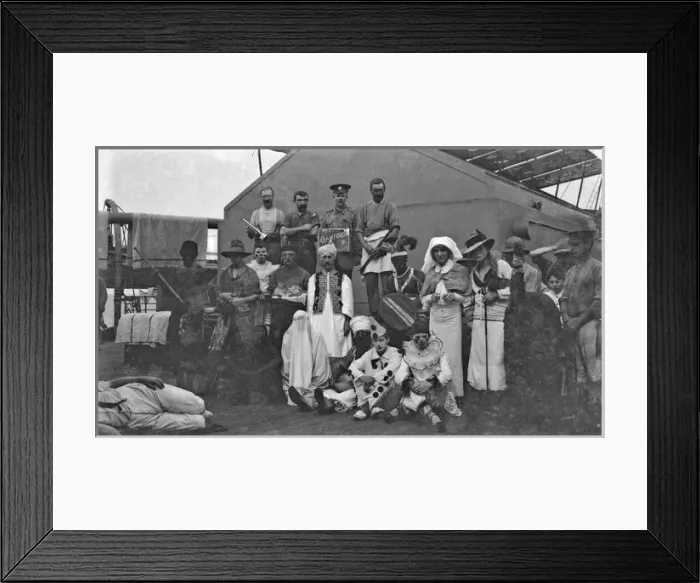 Framed Print : People in fancy dress on the deck of a ship Framed Print : People in fancy dress on the deck of a ship