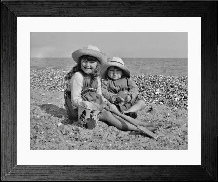Framed Print : Two children at the seaside Framed Print : Two children at the seaside