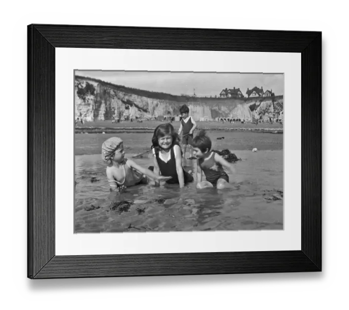Framed Print : Four children at the seaside Framed Print : Four children at the seaside