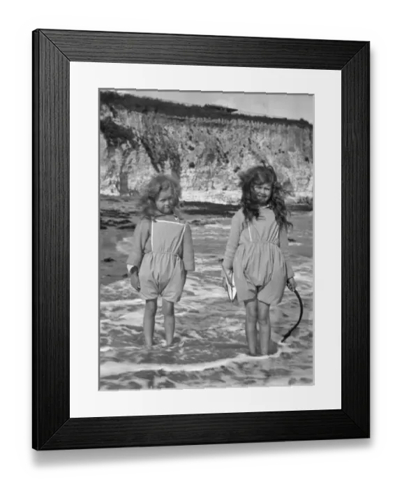 Framed Print : Two girls at the seaside Framed Print : Two girls at the seaside