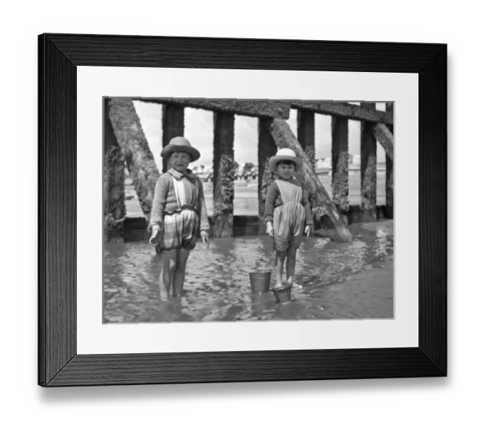 Framed Print : Two children at the seaside Framed Print : Two children at the seaside