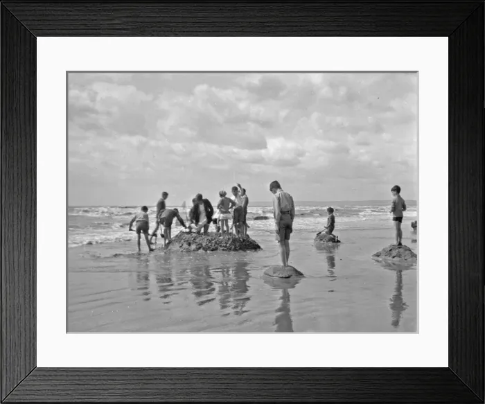 Framed Print : Group of children at the seaside Framed Print : Group of children at the seaside