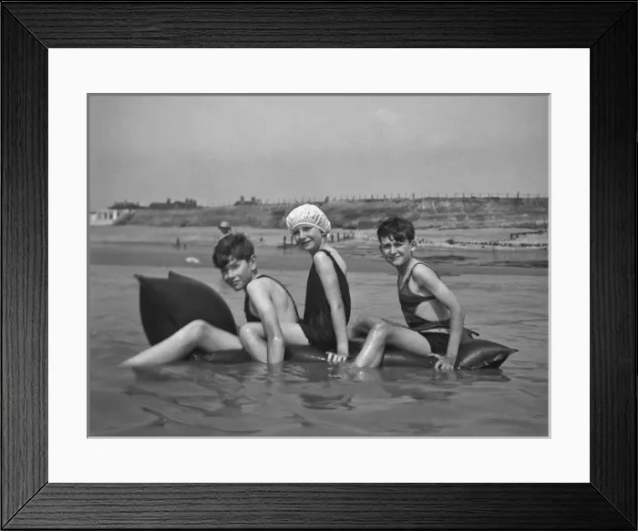 Framed Print : Three children at the seaside Framed Print : Three children at the seaside