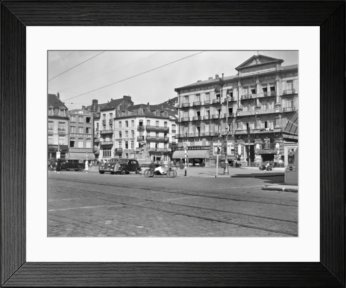 Framed Print : Town square somewhere in France Framed Print : Town square somewhere in France