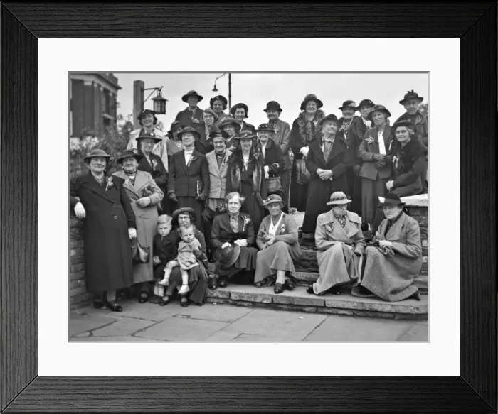 Framed Print : Group photo of women in hats and coats Framed Print : Group photo of women in hats and coats