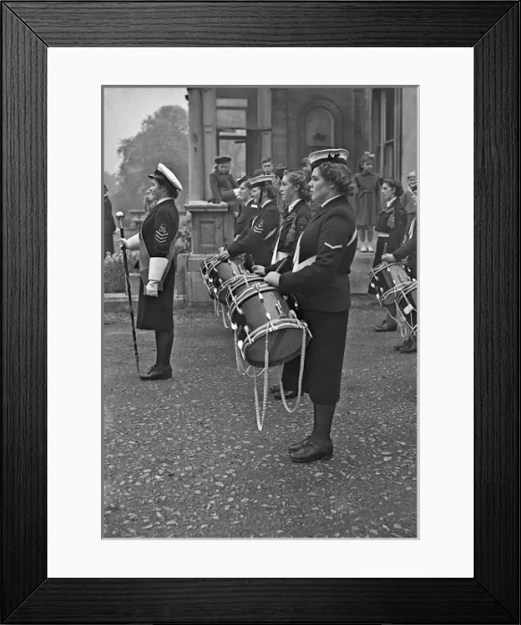 Framed Print : Band of female musicians with drums Framed Print : Band of female musicians with drums