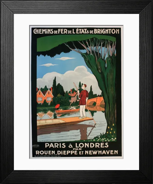 Framed Print : Poster, railway service from Paris to London Framed Print : Poster, railway service from Paris to London