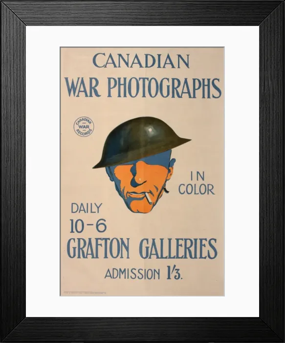 Framed Print : WW1 poster, Canadian War Photographs Framed Print : WW1 poster, Canadian War Photographs