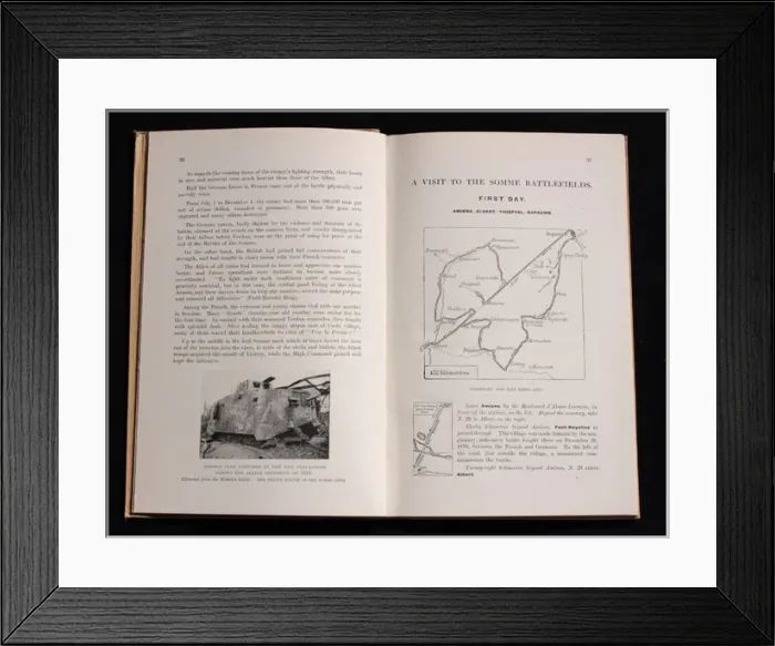 Framed Print : Two pages of a book, The Somme, Michelin Framed Print : Two pages of a book, The Somme, Michelin