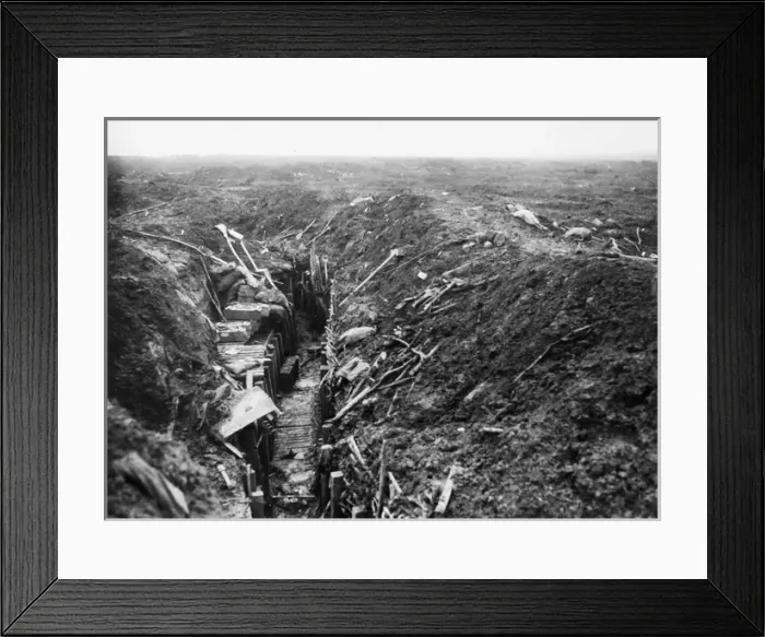 Framed Print : Abandoned trench on the Western Front, WW1 Framed Print : Abandoned trench on the Western Front, WW1