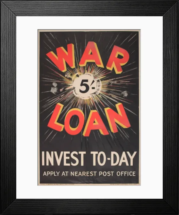 Framed Print : WW1 poster, War Loan, Invest Today Framed Print : WW1 poster, War Loan, Invest Today