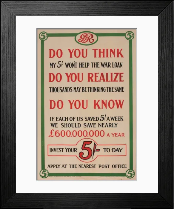 Framed Print : WW1 poster, War Loan Framed Print : WW1 poster, War Loan